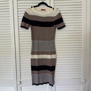 Carolina Herrera - Striped Short Sleeve Dress